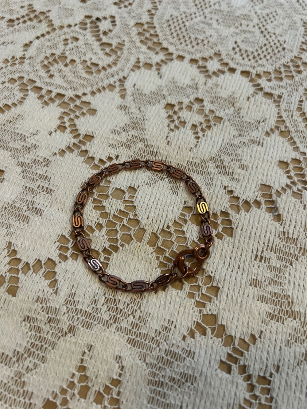 Midcentury Mariner Chain Copper Bracelet, 8”